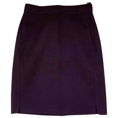 Pre-owned Loro Piana Cashmere Mini Skirt In Burgundy