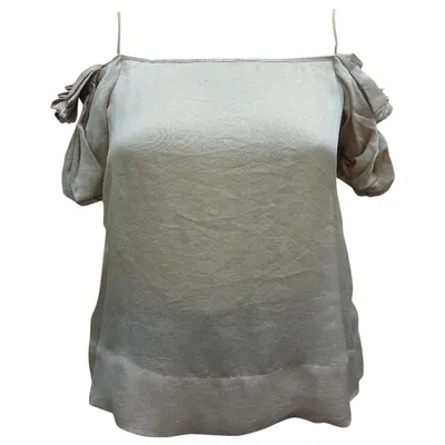 Pre-owned Pringle Of Scotland Silk Top In Silver