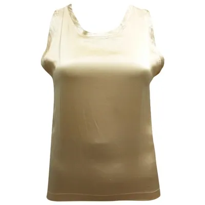 Pre-owned Saint Laurent Silk Vest In Gold