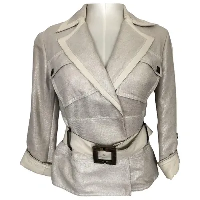 Pre-owned Mugler Linen Blazer In Beige