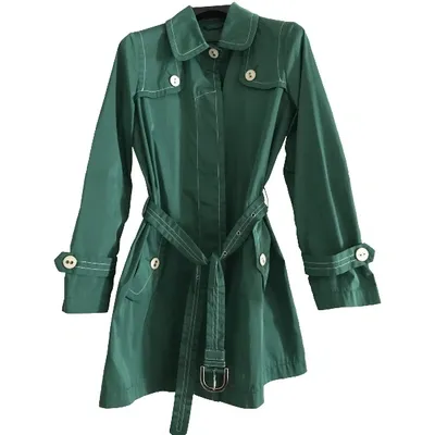 Pre-owned Fay Trench Coat In Green