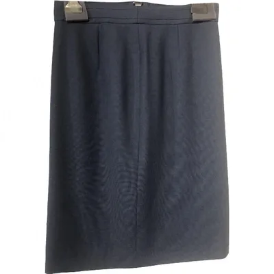 Pre-owned Hugo Boss Wool Mid-length Skirt In Blue