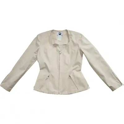 Pre-owned Mugler Biker Jacket In Beige