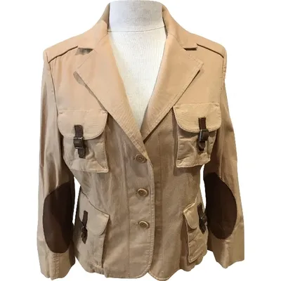 Pre-owned Bcbg Max Azria Short Vest In Beige