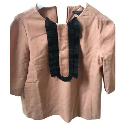 Pre-owned Tara Jarmon Wool Top In Brown