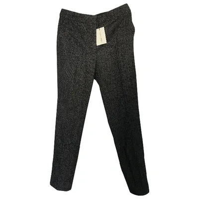 Pre-owned By Malene Birger Wool Trousers In Black