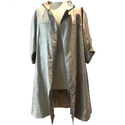 Pre-owned By Malene Birger Linen Coat In Gold