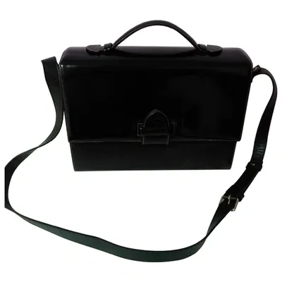 Pre-owned Trussardi Leather Handbag In Black