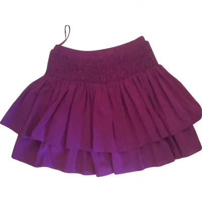 Pre-owned Dkny Silk Mini Skirt In Pink