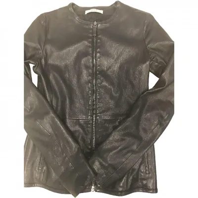 Pre-owned Prada Leather Jacket In Black