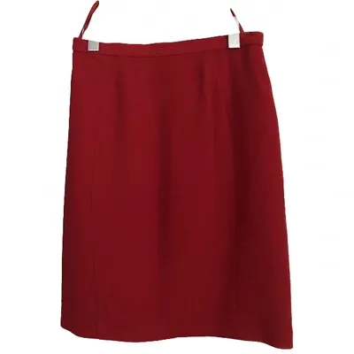 Pre-owned Mugler Wool Skirt In Red