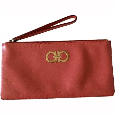 Pre-owned Ferragamo Leather Purse In Orange