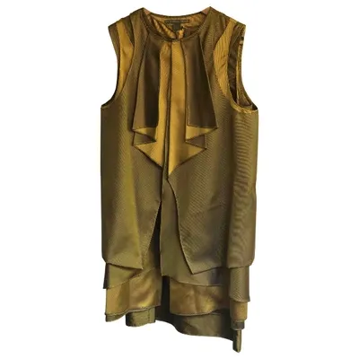 Pre-owned Proenza Schouler Silk Mini Dress In Gold