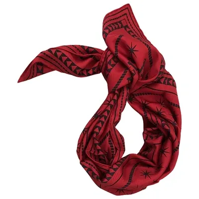 Pre-owned Palm Angels Silk Handkerchief In Red