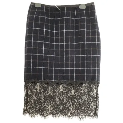 Pre-owned Sacai Wool Mini Skirt In Navy