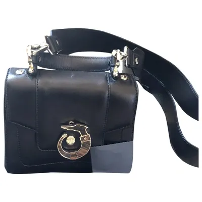 Pre-owned Trussardi Leather Handbag In Black