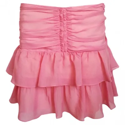 Pre-owned Pinko Silk Mid-length Skirt In Pink