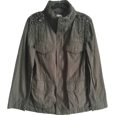 Pre-owned Haute Hippie Cardi Coat In Khaki