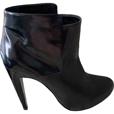 Pre-owned Pierre Hardy Leather Ankle Boots In Black