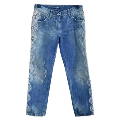 Pre-owned Dolce & Gabbana Blue Cotton Jeans