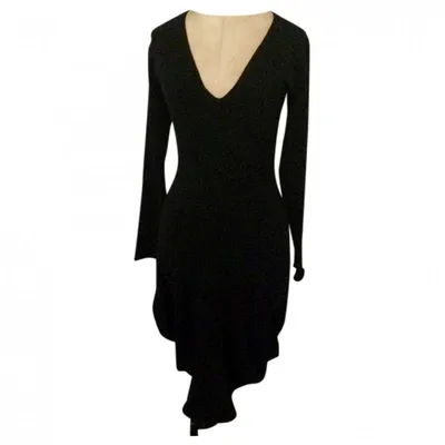 Pre-owned Liviana Conti Wool Mid-length Dress In Black