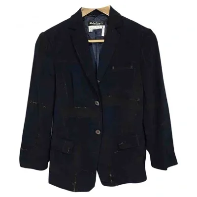 Pre-owned Ferragamo Wool Jacket In Blue