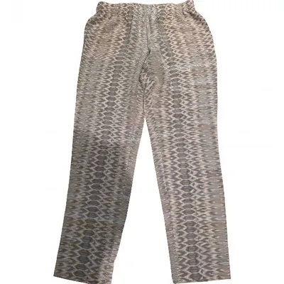 Pre-owned Joie Silk Straight Pants In Grey