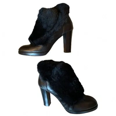 Pre-owned Sonia Rykiel Leather Ankle Boots In Black