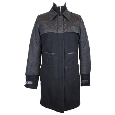 Pre-owned Prada Wool Trench Coat In Black