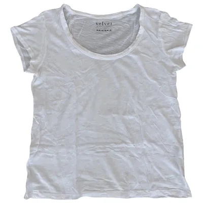 Pre-owned Velvet White Cotton Top