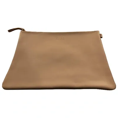 Pre-owned Hugo Boss Leather Purse In Beige