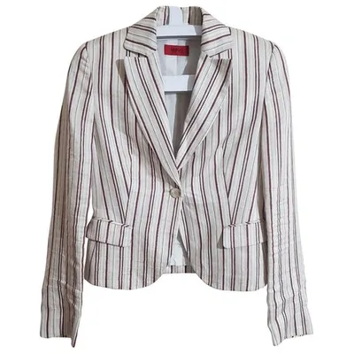 Pre-owned Hugo Boss Linen Blazer In Multicolour