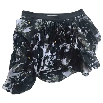 Pre-owned Balenciaga Silk Mini Skirt In Black