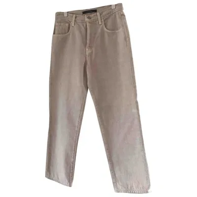 Pre-owned J Brand Straight Pants In Beige