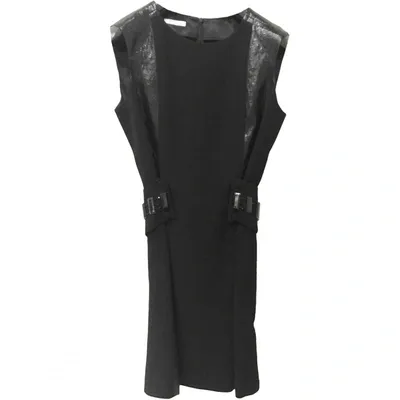 Pre-owned Pollini Wool Mid-length Dress In Black