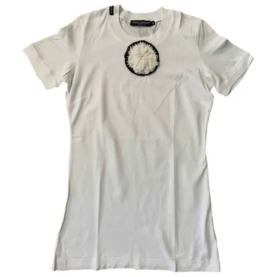 Pre-owned Dolce & Gabbana White Cotton Top