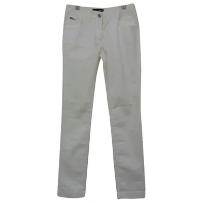 Pre-owned Dolce & Gabbana Slim Jeans In White