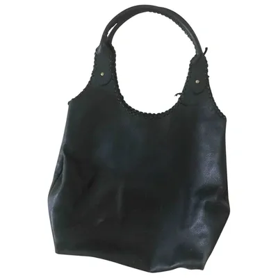 Pre-owned Trussardi Leather Handbag In Black