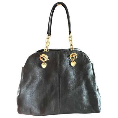 Pre-owned Moschino Leather Handbag In Brown