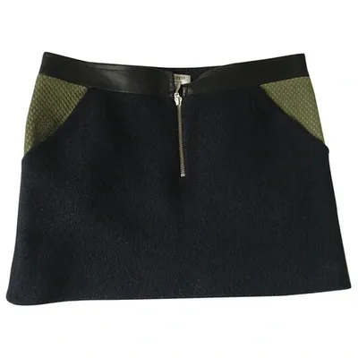 Pre-owned Roseanna Wool Mini Skirt In Navy