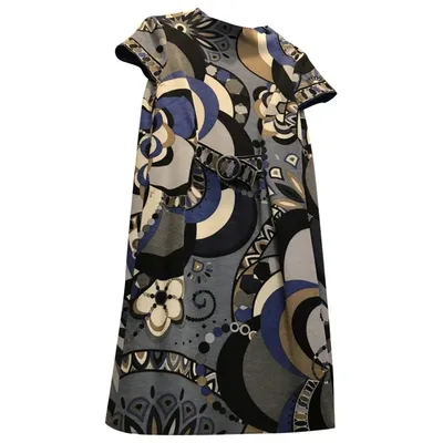 Pre-owned Emilio Pucci Wool Mid-length Dress In Multicolour