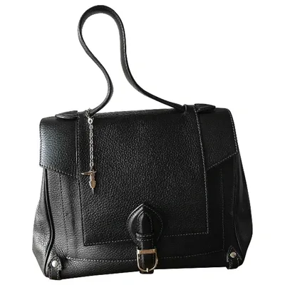 Pre-owned Trussardi Leather Handbag In Black