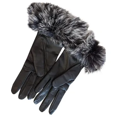 Pre-owned Ermanno Scervino Leather Gloves In Black