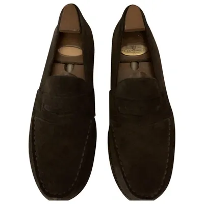 Pre-owned Jm Weston Flats In Brown