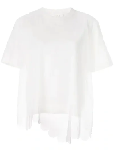 Paskal Mesh-layered T-shirt In White