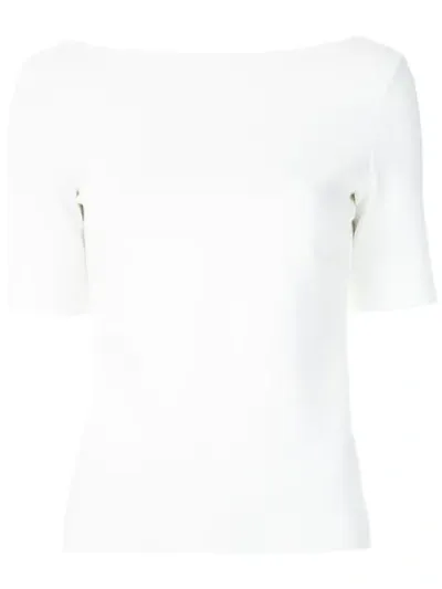 Gloria Coelho Boat Neck Blouse In White