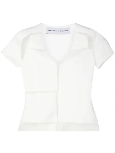 Gloria Coelho Bluse Mit Geometrischen Einsätzen In White