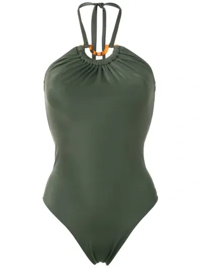 Brigitte Halterneck Swimsuit In Green