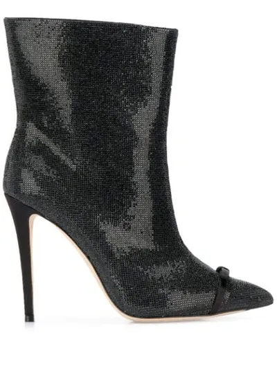 Marco De Vincenzo Embellished Ankle Boots In Black