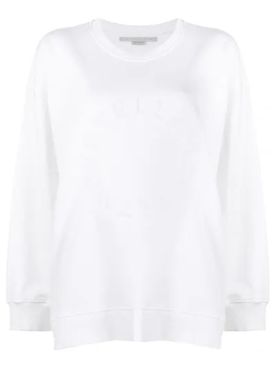 Stella Mccartney Embossed Logo Sweatshirt In White